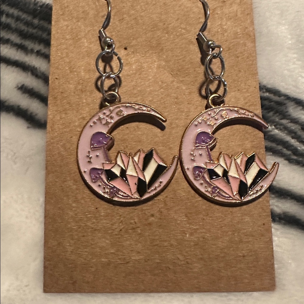 NEW Lavender Crescent Moon Earrings 🌙 + 💜